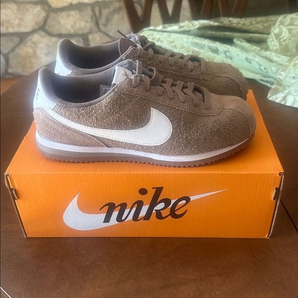Nike Shoes - Nike Women’s Cortez Vintage style, tan suede white leather trim.  New in Box.